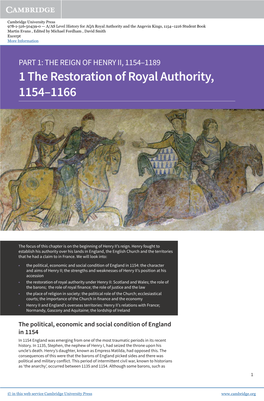 1 the Restoration of Royal Authority, 1154–1166