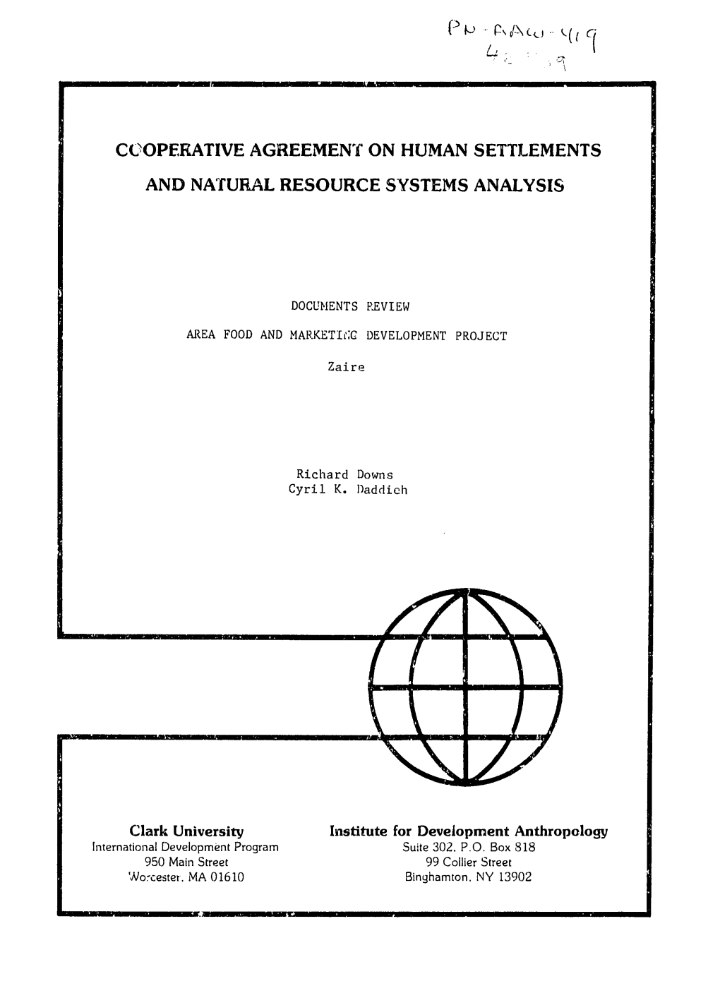 Ccoperative Agreement on Human Settlements And