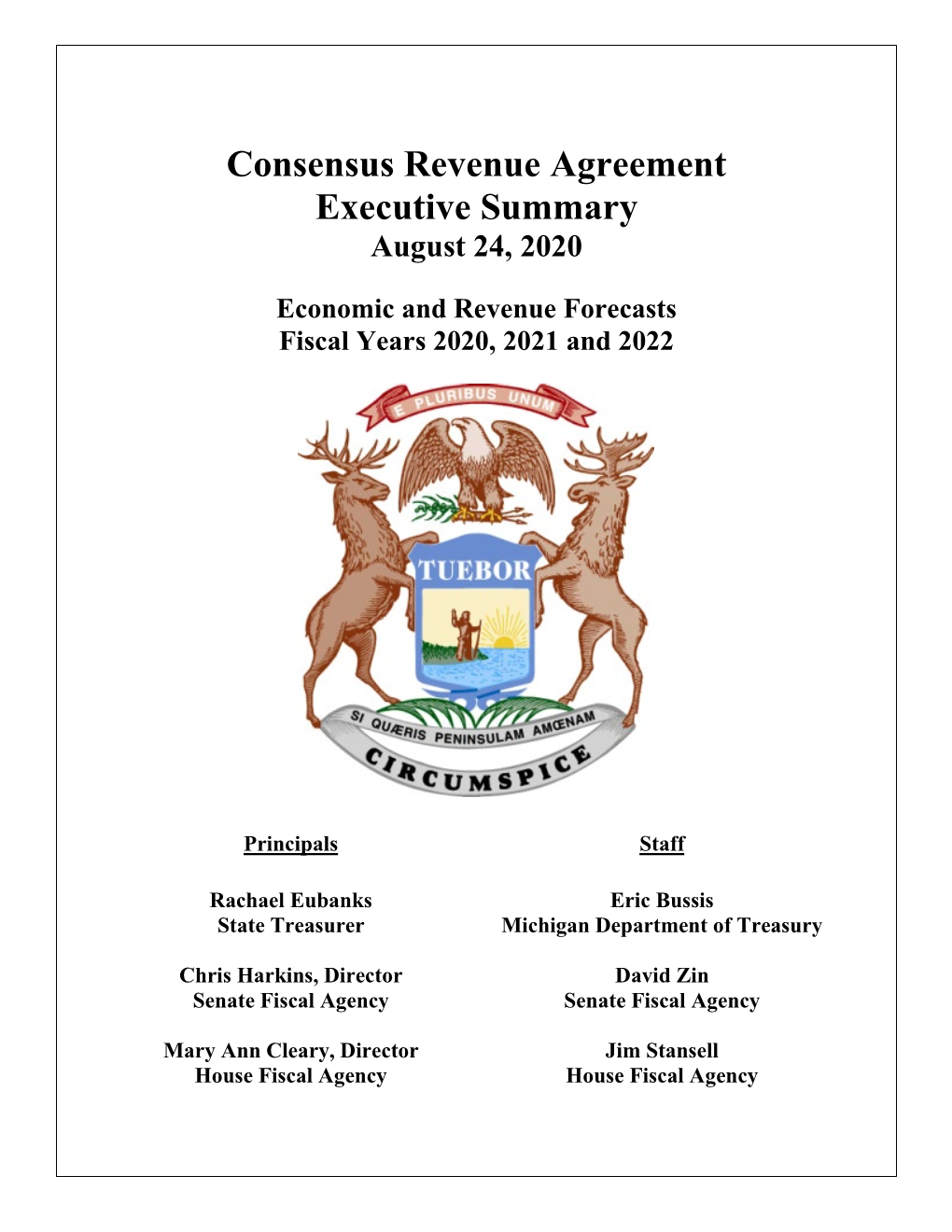 Consensus Revenue Agreement Executive Summary August 24, 2020