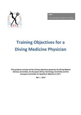 Training Objectives for a Diving Medical Physician