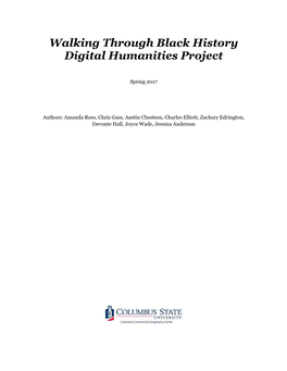 Walking Through Black History Digital Humanities Project