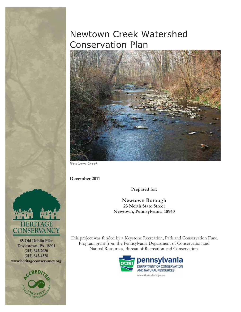 Newtown Creek Watershed Conservation Plan