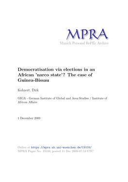 Democratisation Via Elections in an African ’Narco State’? the Case of Guinea-Bissau