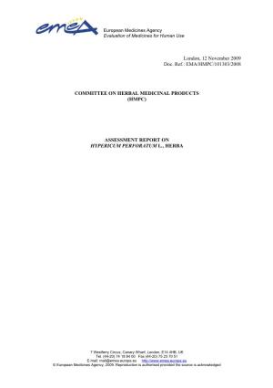 Assessment Report on Hypericum Perforatum L., Herba