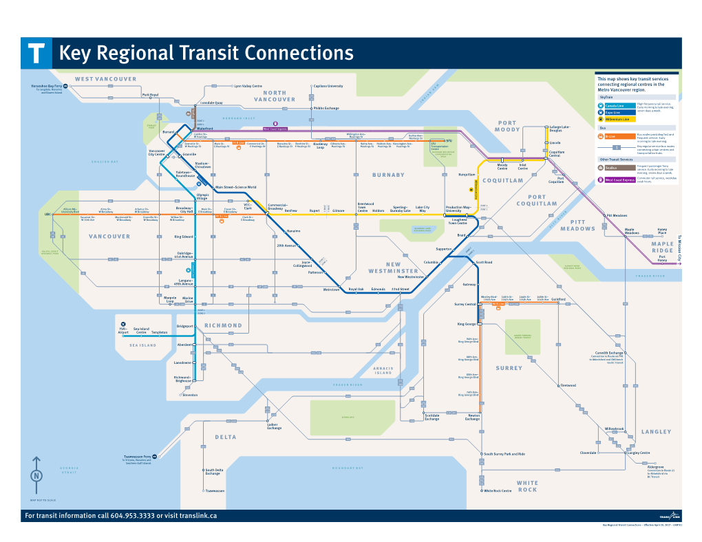 Key Regional Transit Connections (Seven Days a Week)