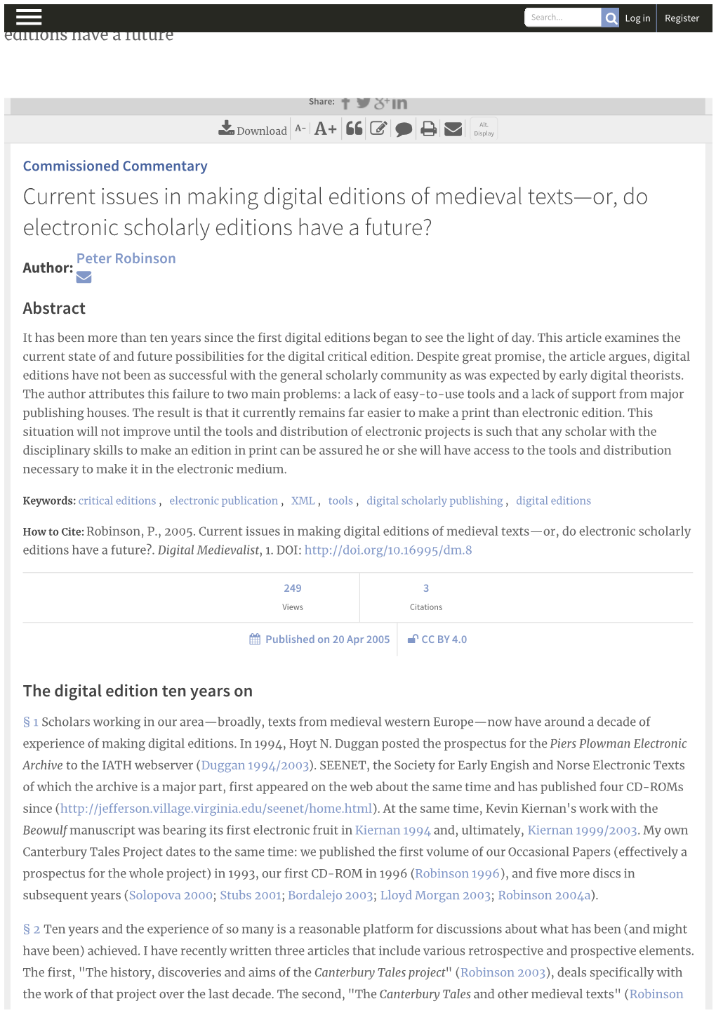 Current Issues in Making Digital Editions of Medieval Texts—Or, Do Esleaercch.T