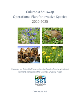 Columbia Shuswap Operational Plan for Invasive Species 2020-2025