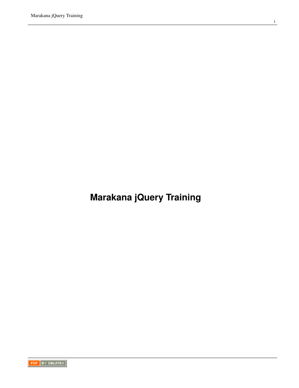 Marakana Jquery Training I