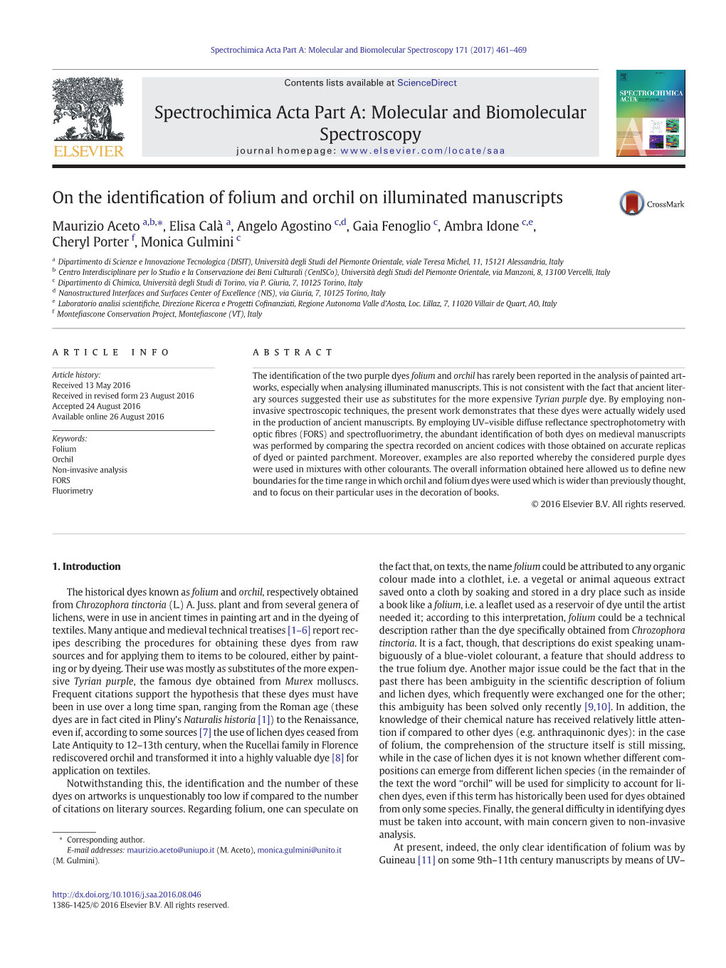 On the Identification of Folium and Orchil on Illuminated Manuscripts