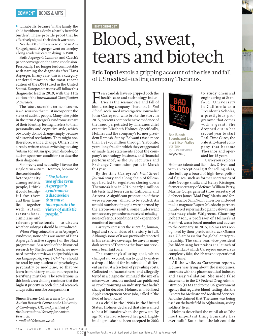 Blood, Sweat, Tears and Biotech