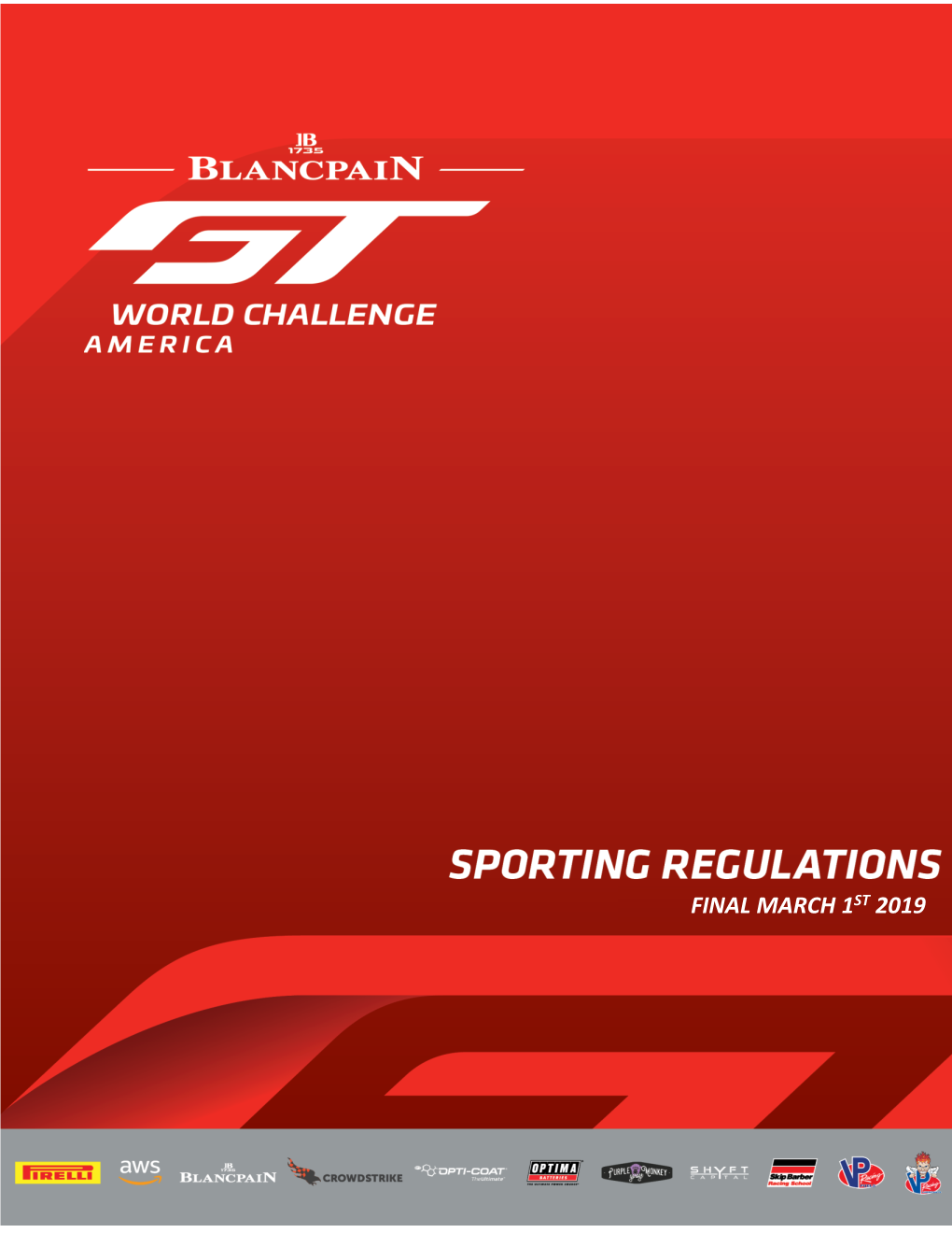 2019 Draft Sporting Regulations – FINAL