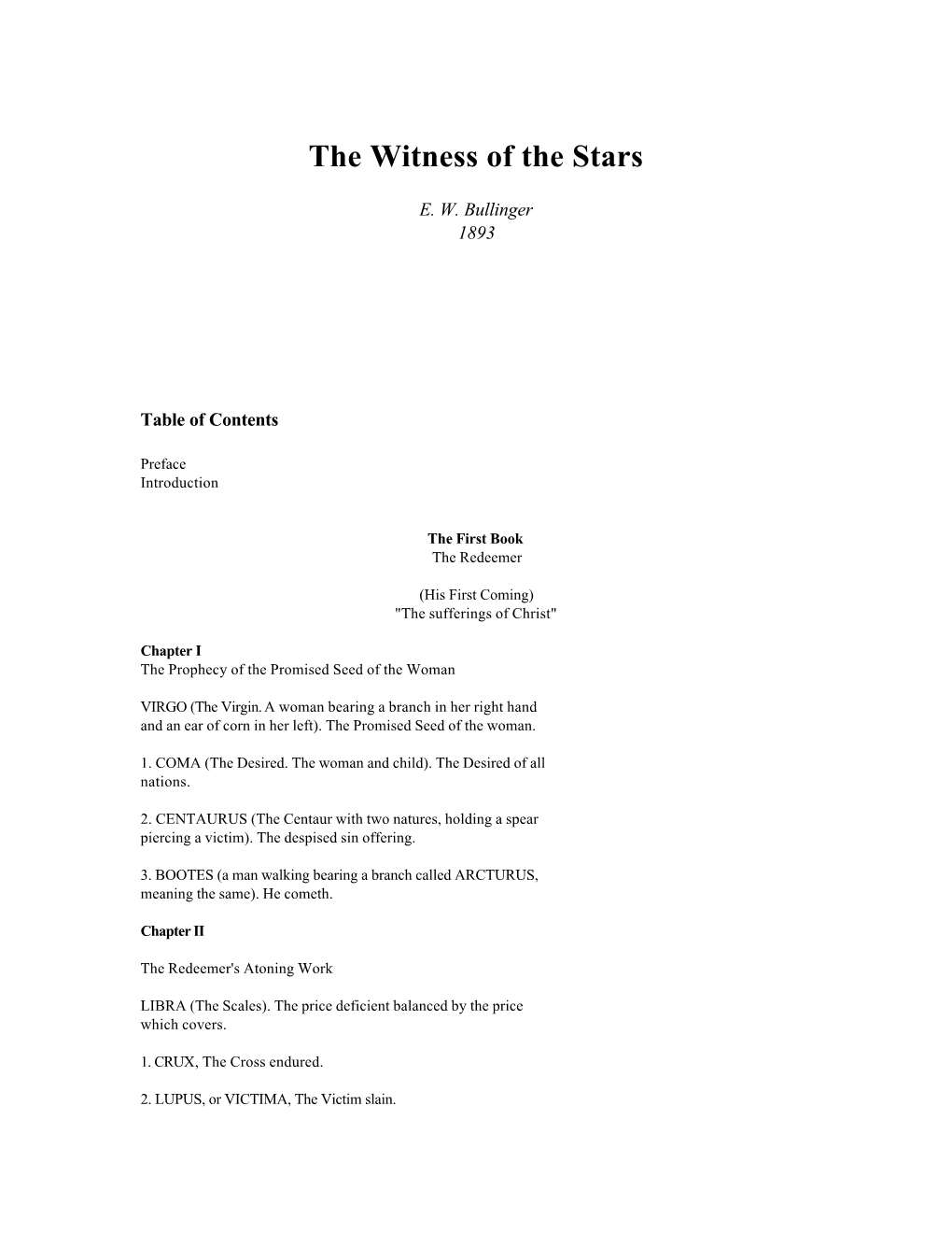 E.W. Bullinger: the Witness of the Stars