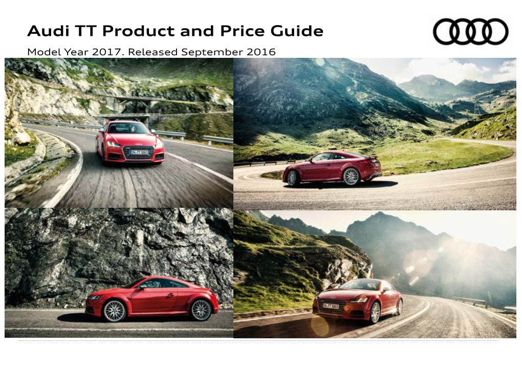 Audi TT Product and Price Guide Model Year 2017