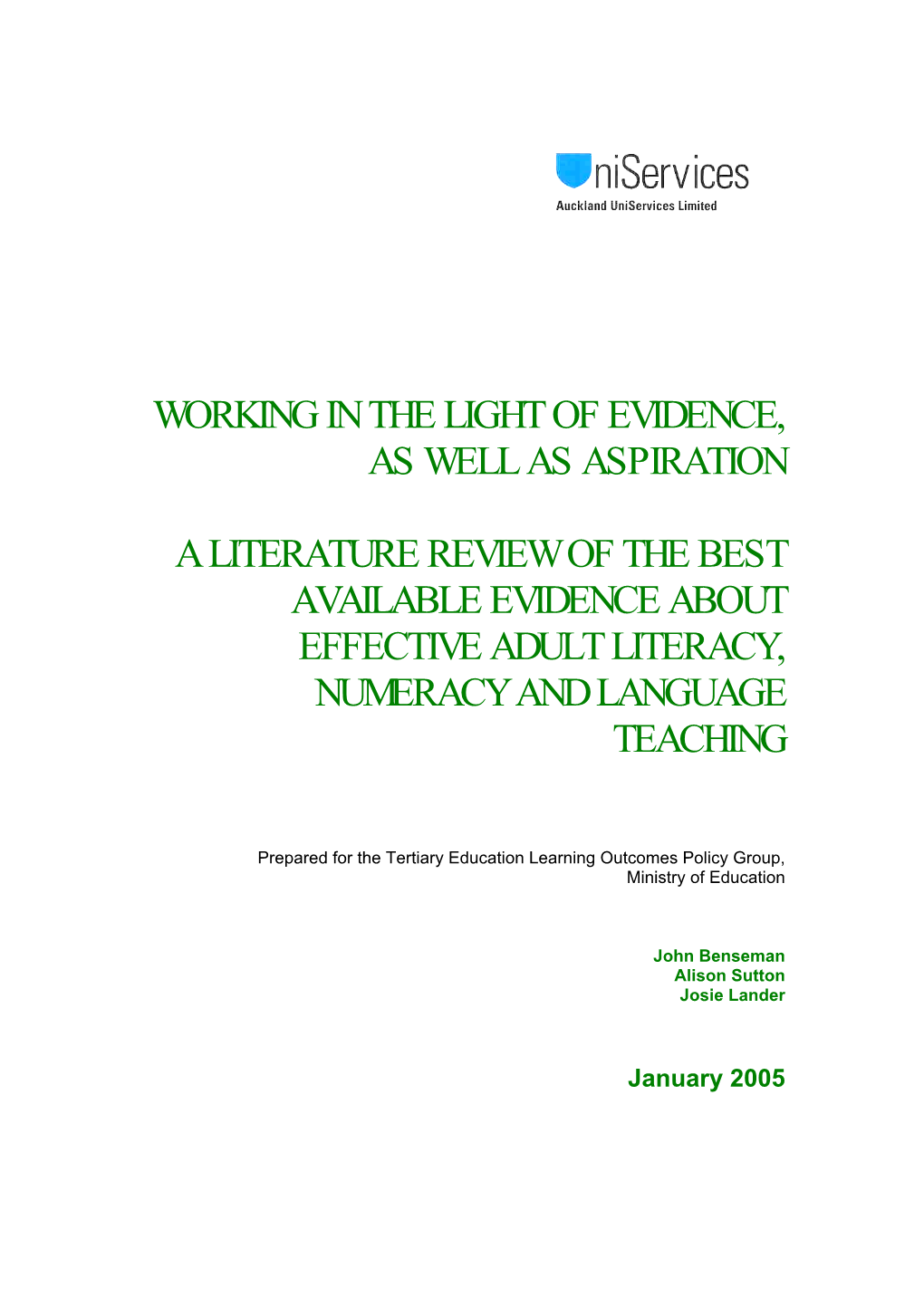 Draft Structure of Mapping Project Literature Review