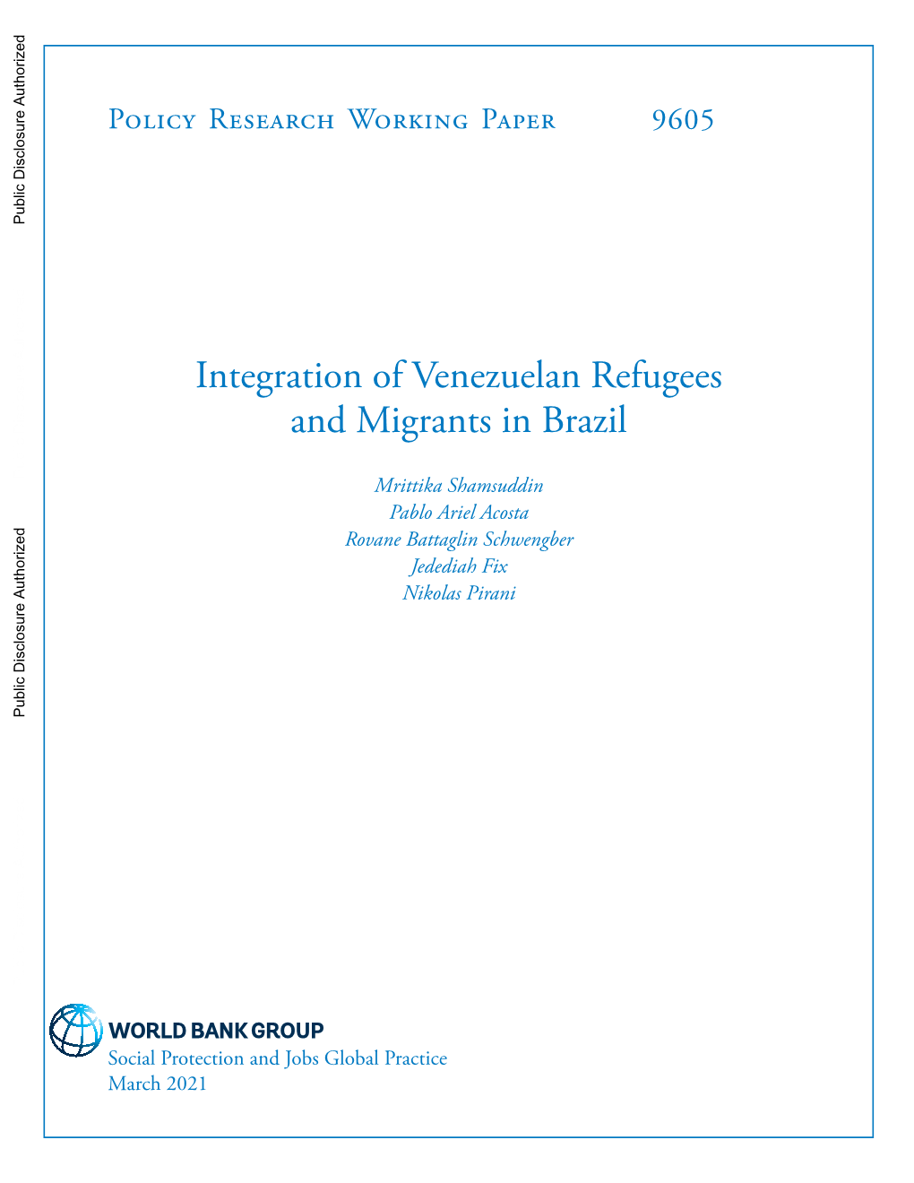 Integration of Venezuelan Refugees and Migrants in Brazil