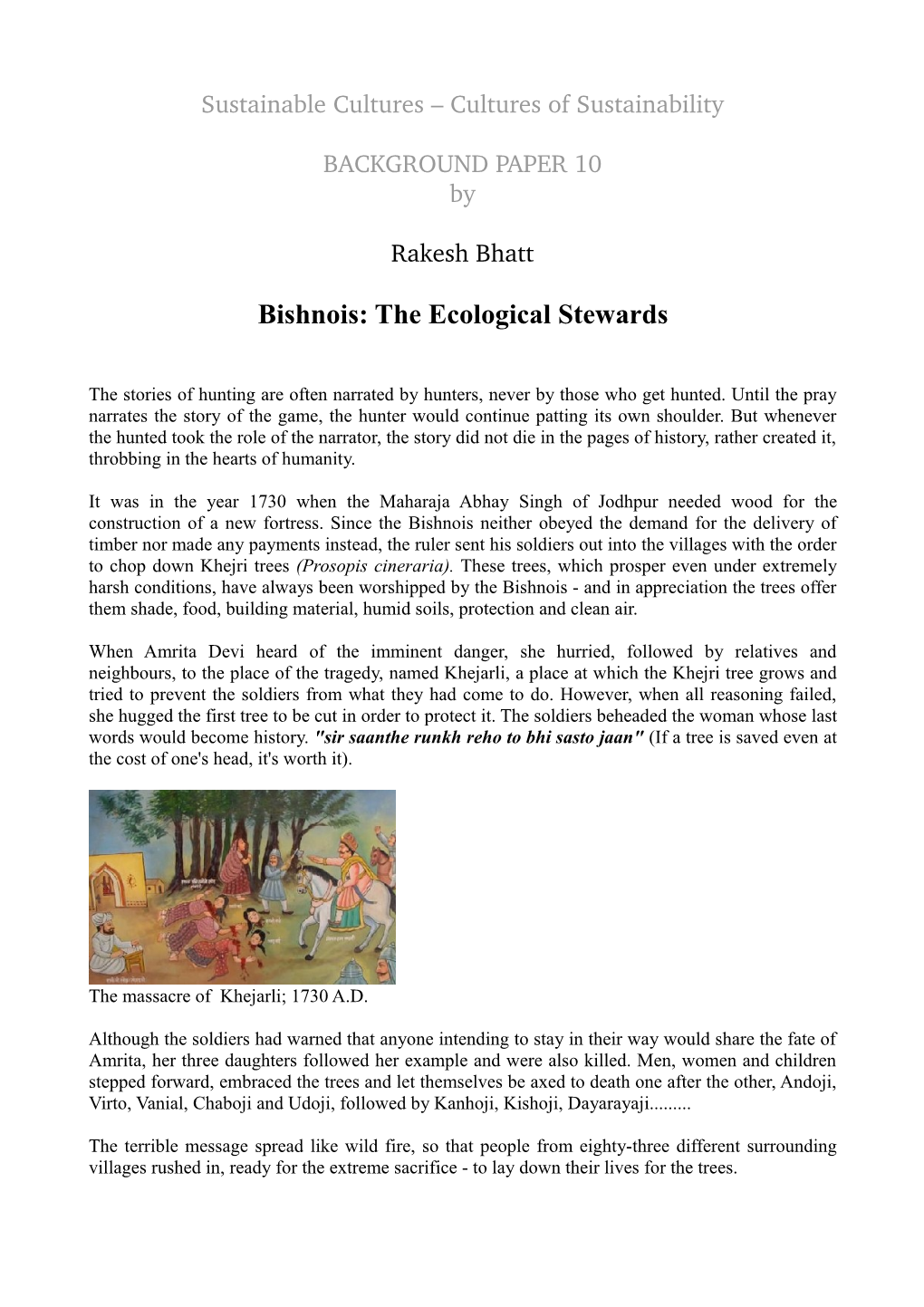 Bishnois: the Ecological Stewards