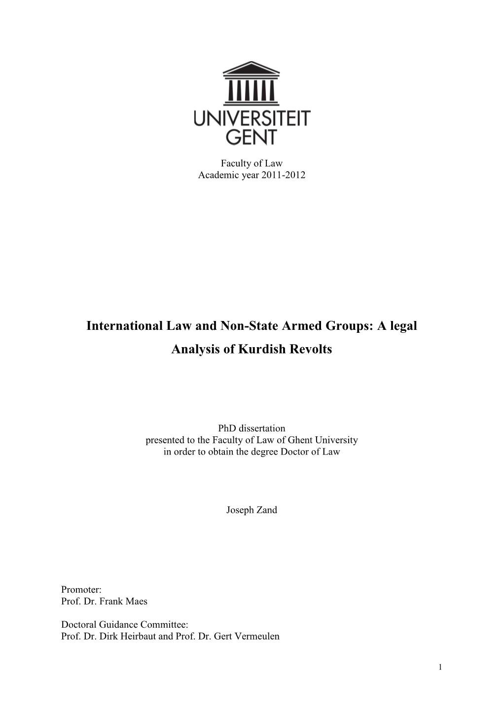 International Law and Non-State Armed Groups: a Legal Analysis of Kurdish Revolts