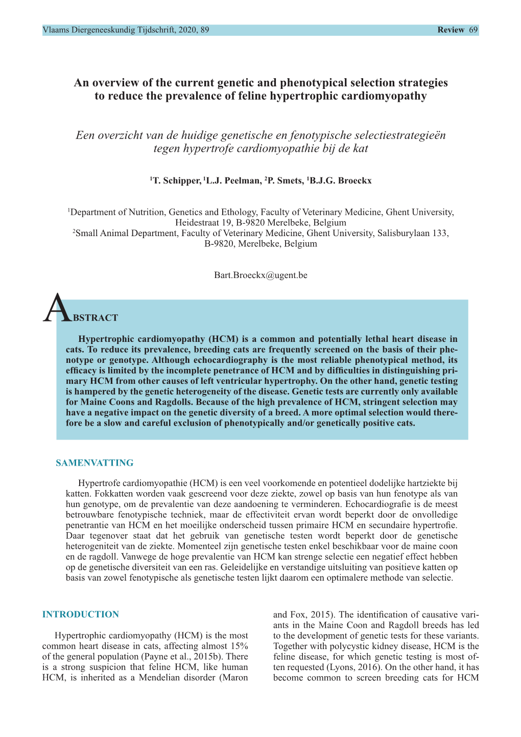 An Overview of the Current Genetic and Phenotypical Selection Strategies to Reduce the Prevalence of Feline Hypertrophic Cardiomyopathy