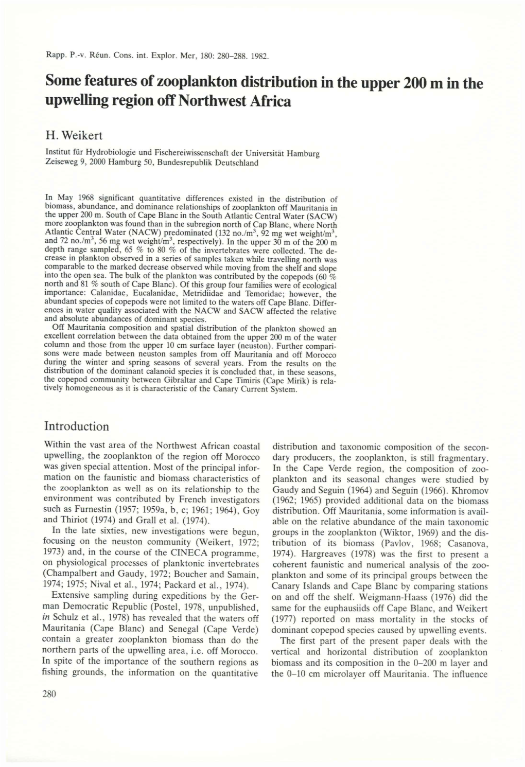 The Canary Current:; Studies Of; an Upwelling System