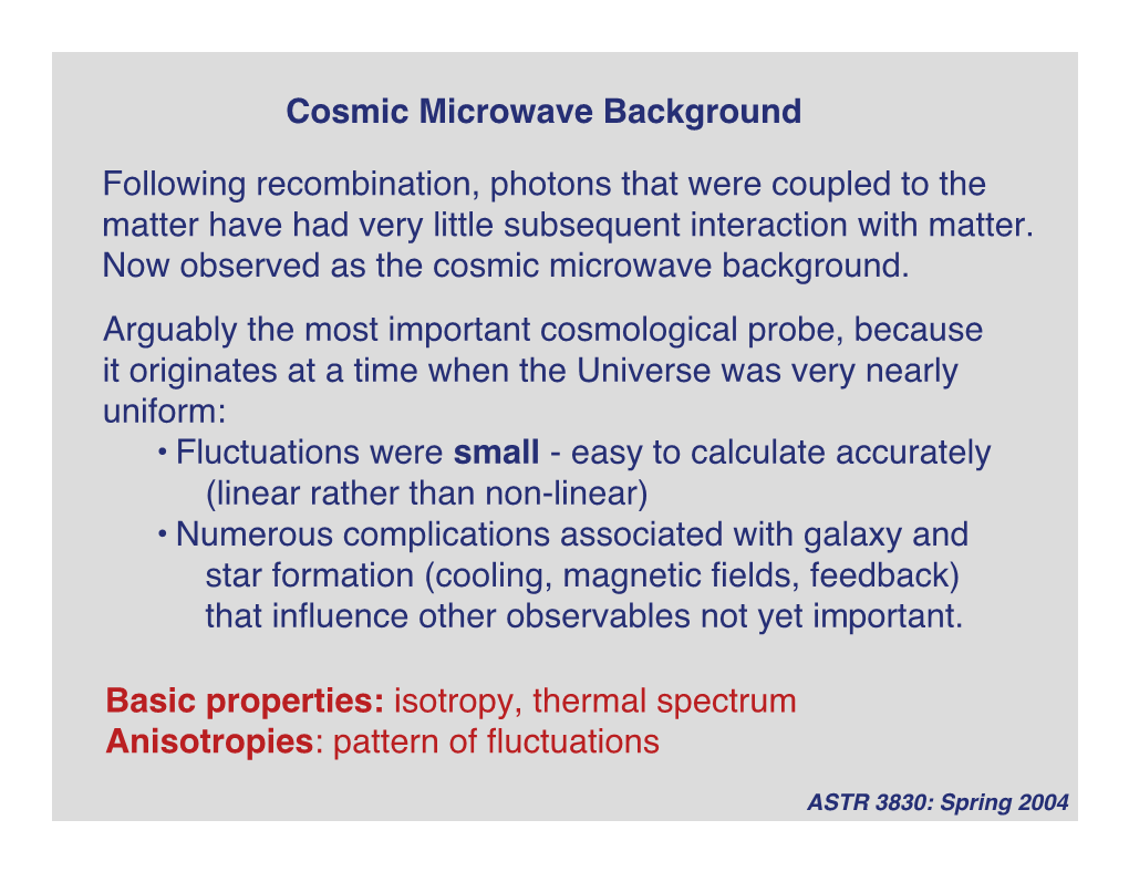 Cosmic Microwave Background