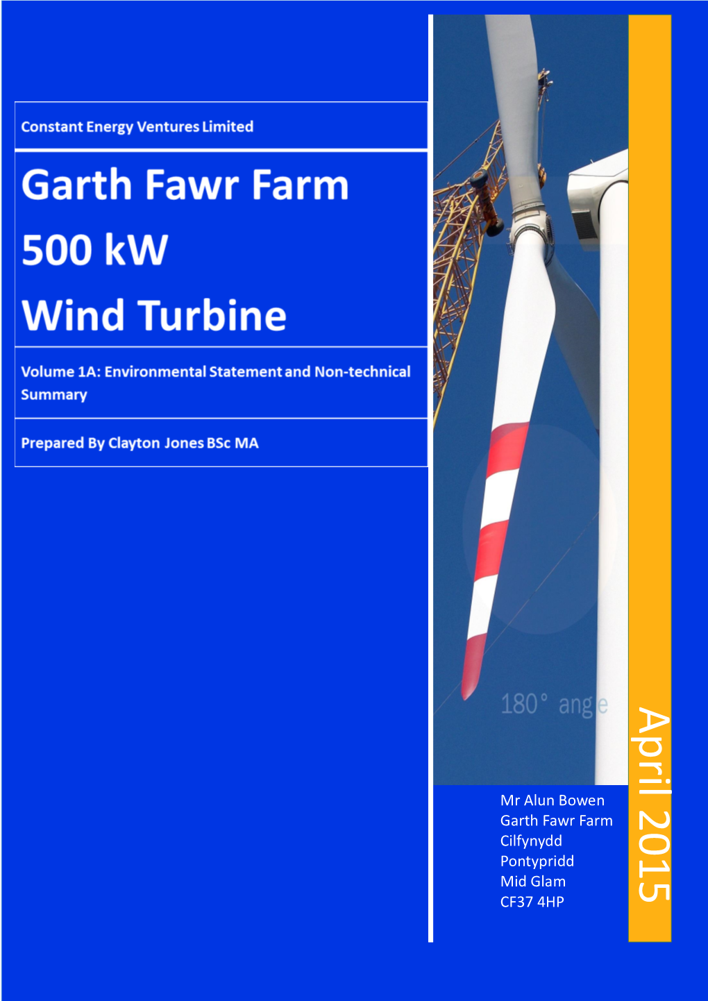 Garth Farm Wind Turbine, Located Approximately 3Km South East of Abercynon and 3.5Km South West of Nelson in the County of Mid Glamorgan