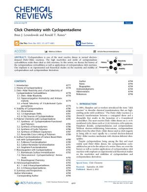 Click Chemistry with Cyclopentadiene Brian J