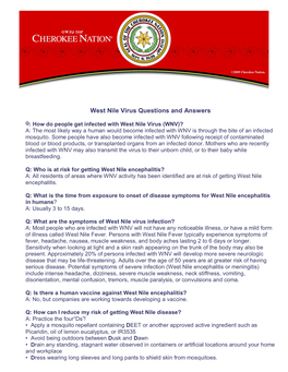 West Nile Virus Questions and Answers