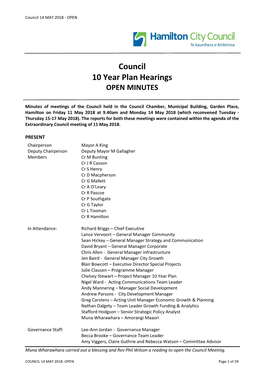 Minutes of Ordinary Council Meeting