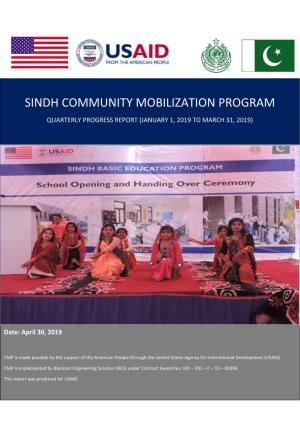 Sindh Community Mobilization Program Quarterly Progress Report (January 1, 2019 to March 31, 2019)