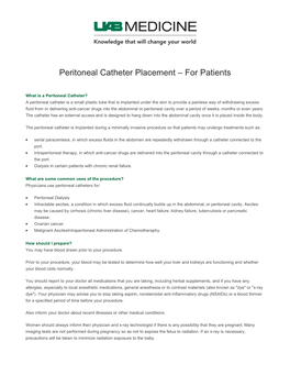 Peritoneal Catheter Placement – for Patients