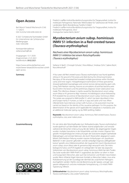 Mycobacterium Avium Subsp. Hominissuis INMV 51
