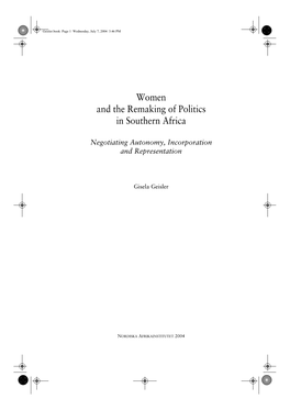 Women and the Remaking of Politics in Southern Africa