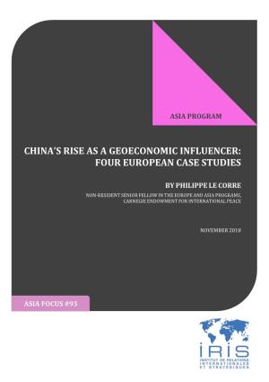 China's Rise As a Geoeconomic Influencer: Four European