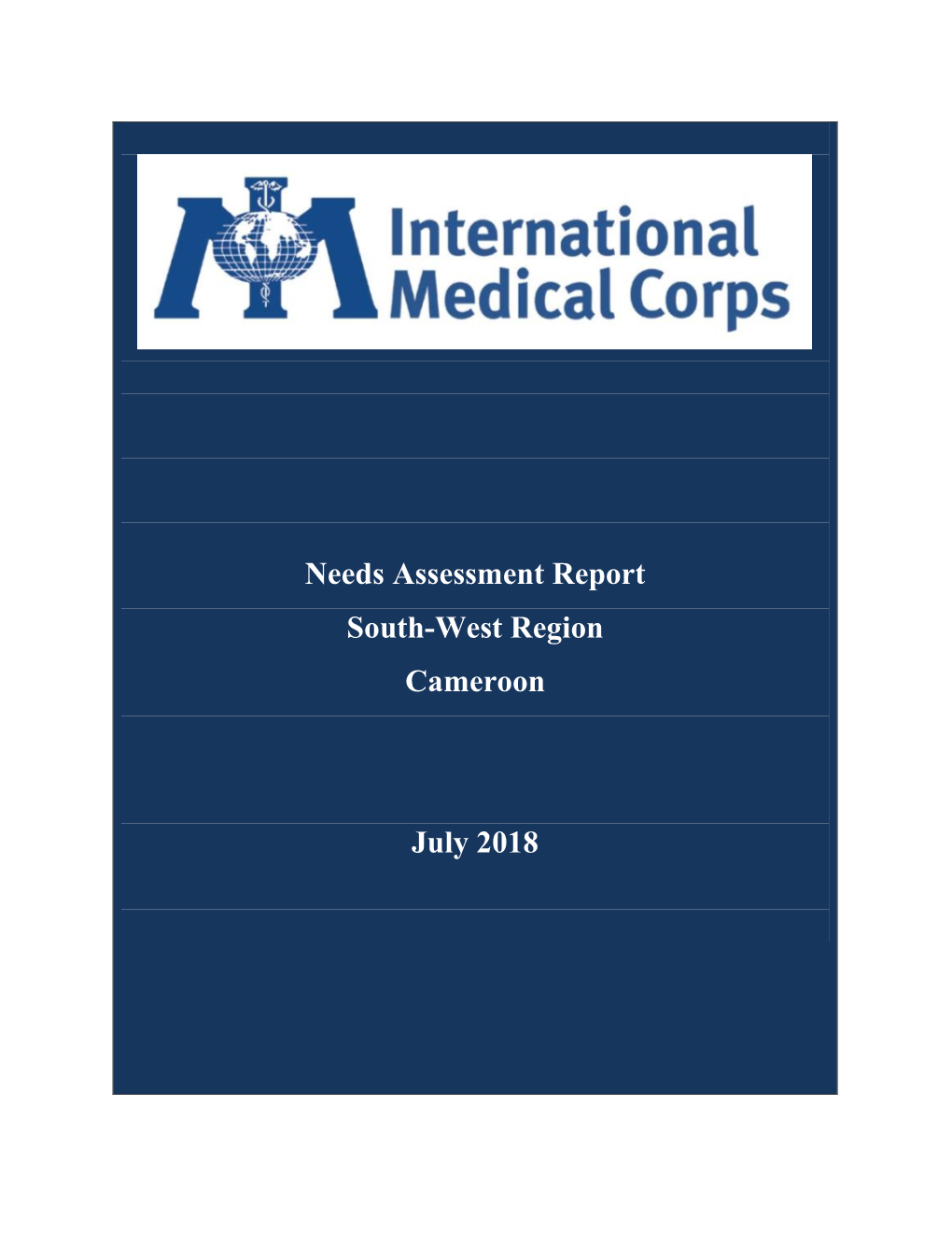 Needs Assessment Report South-West Region Cameroon July