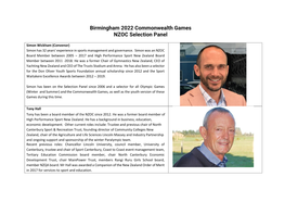 NZOC Selection Panel Profiles