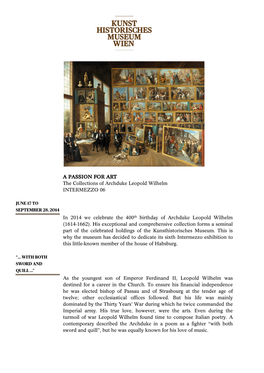 A PASSION for ART the Collections of Archduke Leopold Wilhelm INTERMEZZO 06