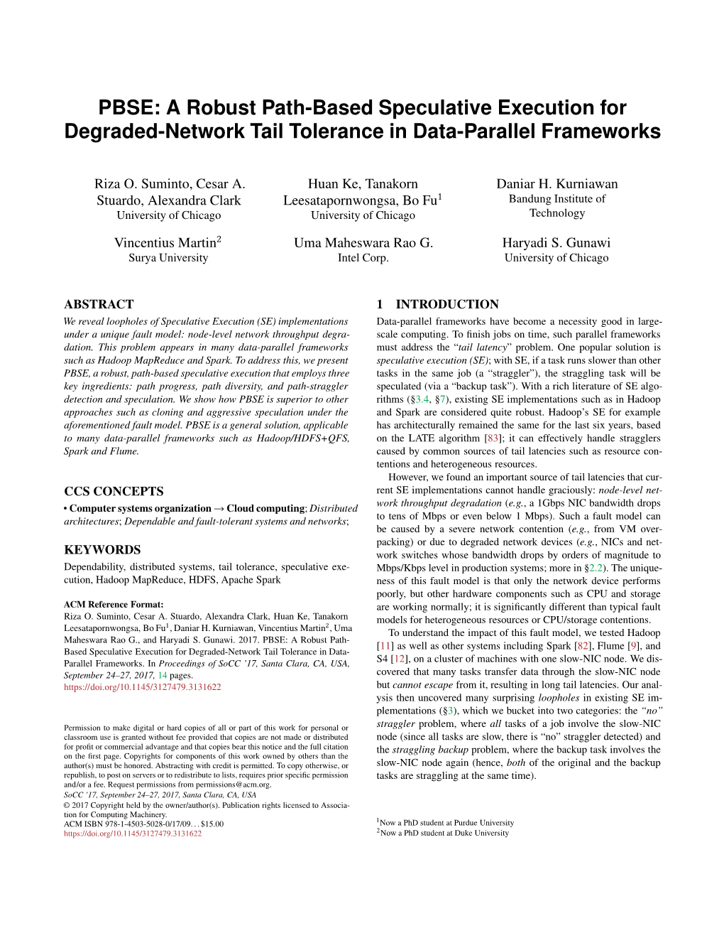 PBSE: a Robust Path-Based Speculative Execution for Degraded-Network Tail Tolerance in Data-Parallel Frameworks