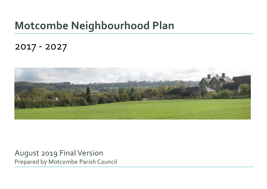 Motcombe Neighbourhood Plan 2017 - 2027