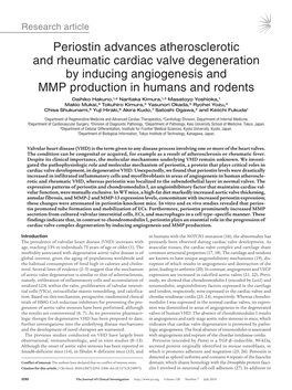 Periostin Advances Atherosclerotic and Rheumatic Cardiac Valve