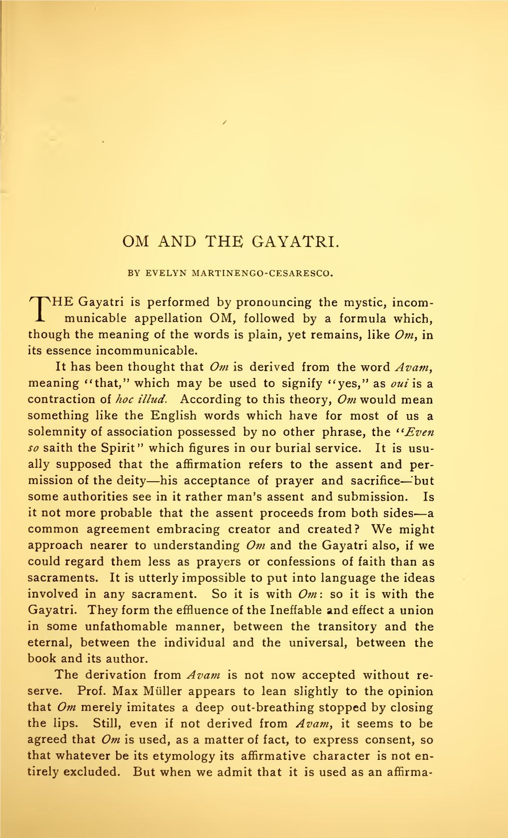 Om and the Gayatri