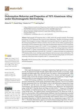 Deformation Behavior and Properties of 7075 Aluminum Alloy Under Electromagnetic Hot Forming