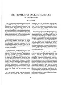 The Hidation of Buckinghamshire Part 2. Keith Bailey