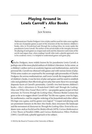ARTICLE: Jan Susina: Playing Around in Lewis Carroll's Alice Books