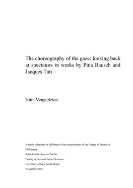 The Choreography of the Gaze: Looking Back at Spectators in Works by Pina Bausch and Jacques Tati