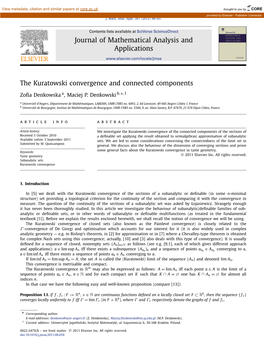 The Kuratowski Convergence and Connected Components ∗ Zoﬁa Denkowska A,Maciejp.Denkowskib, ,1