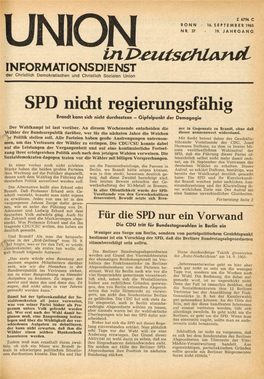 UID Jg. 19 1965 Nr. 37, Union in Deutschland