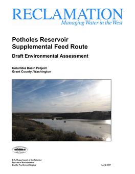 Potholes Reservoir Supplemental Feed Route Draft EA