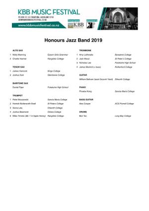 Honours Jazz Band 2019
