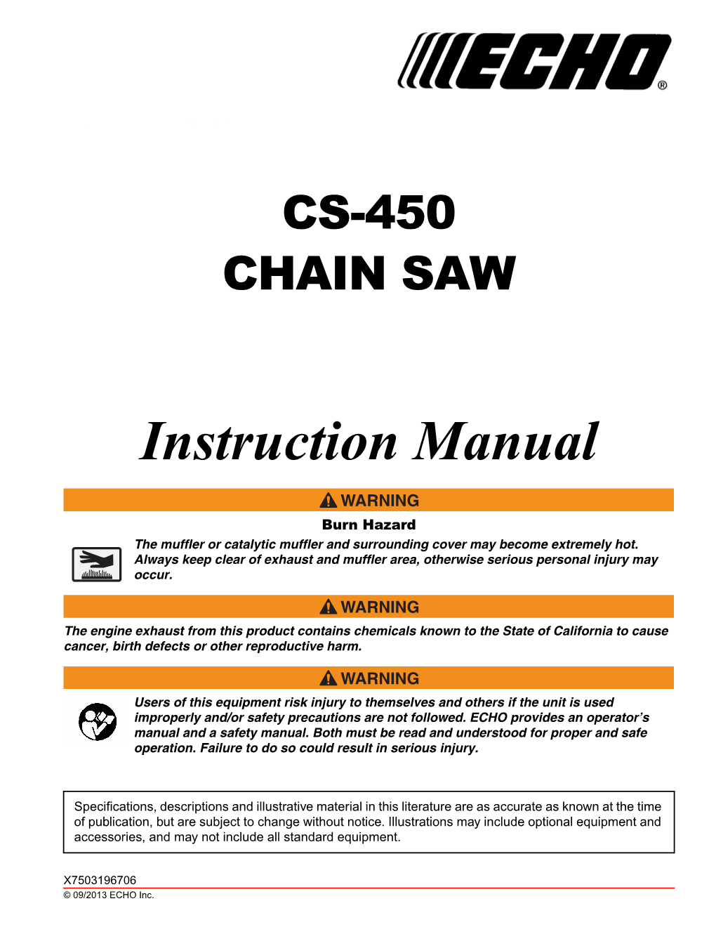 Cs-450 Chain Saw