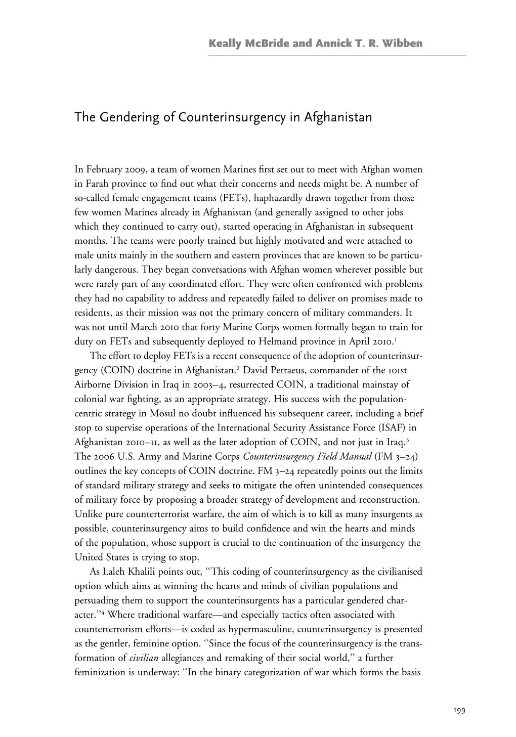 The Gendering of Counterinsurgency in Afghanistan